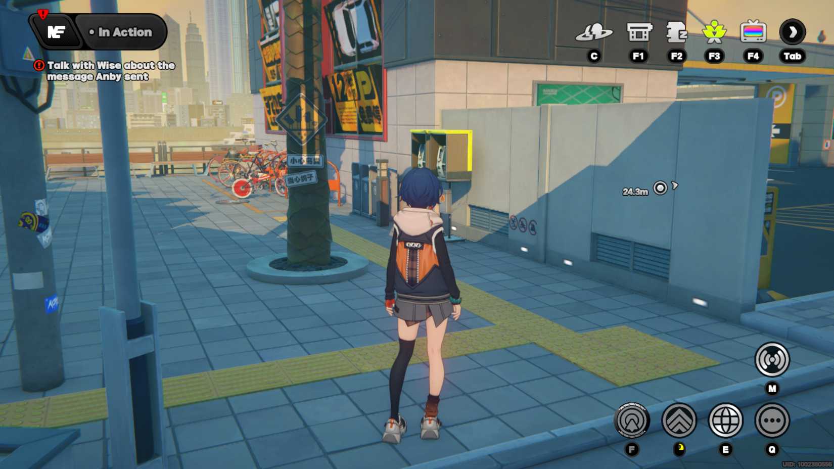 Image of the back parking lot in Lumina Square in Zenless Zone Zero