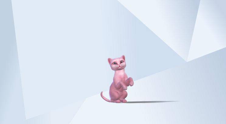 An image of Mew from Pokémon recreated in The Sims 4