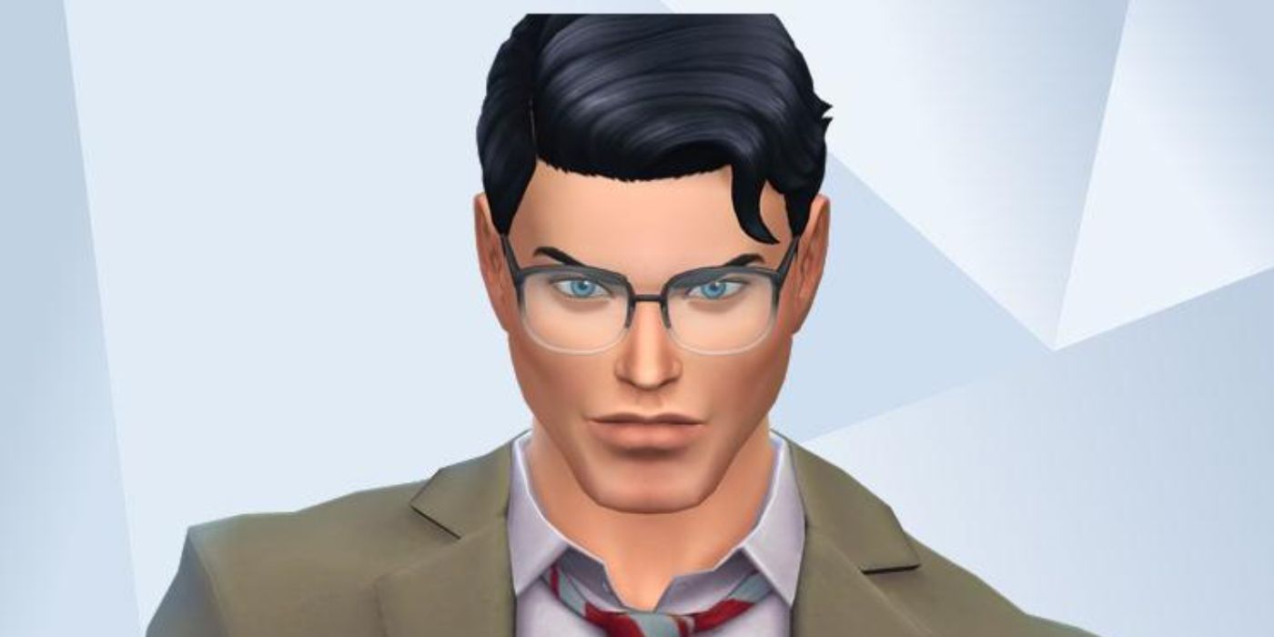 A picture of Clarke Kent/Superman from DC, recreated in The Sims 4 