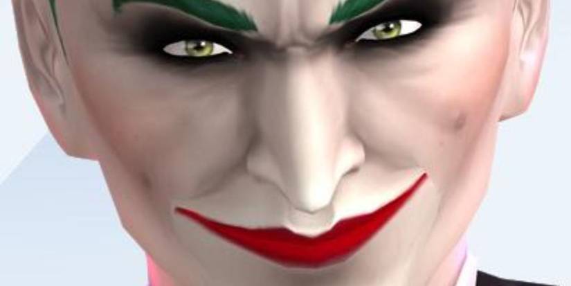 An image of The Joker from DC recreated in The Sims 4 