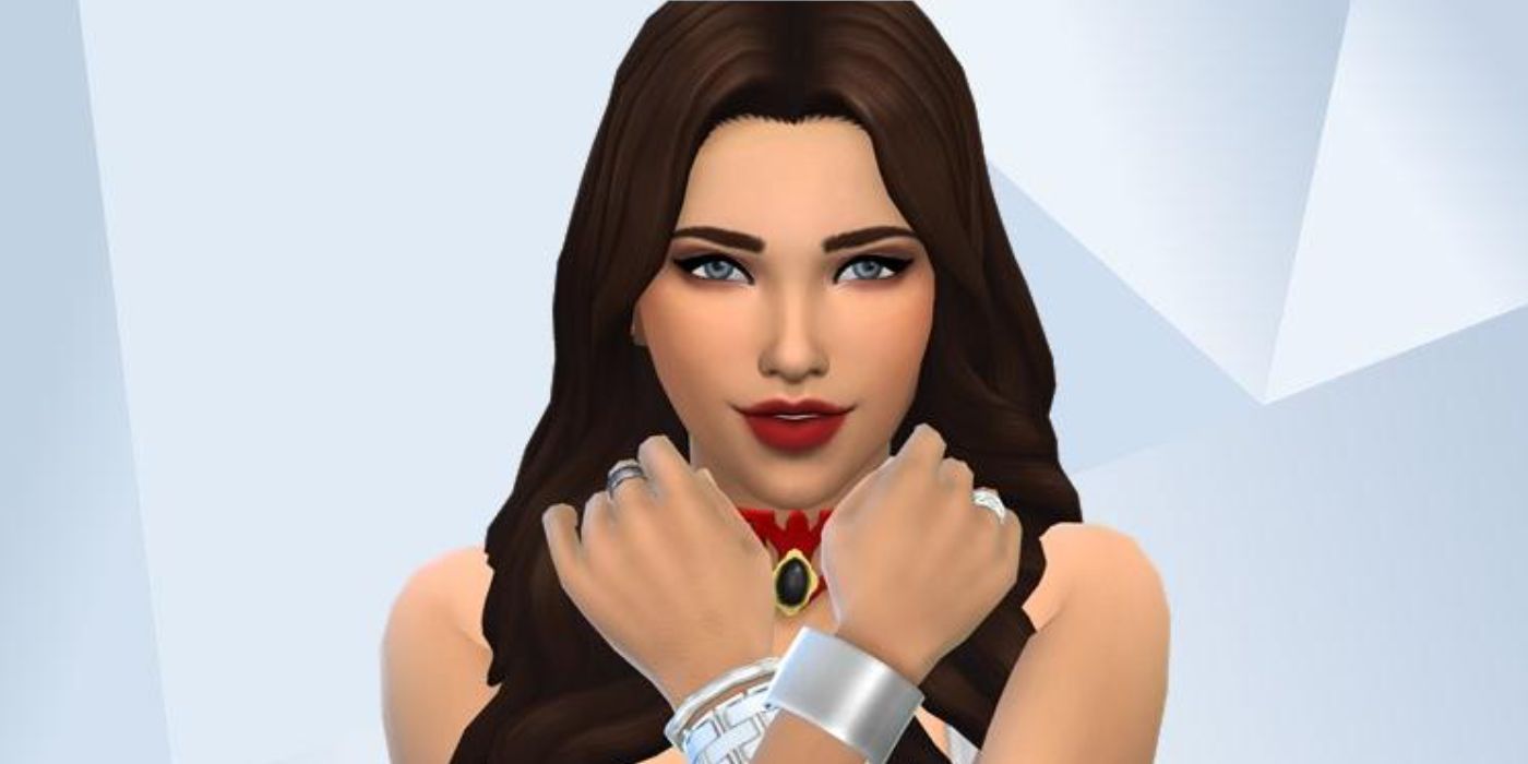 An image of Diana Prince/Wonder Woman from DC, recreated in The Sims 4 