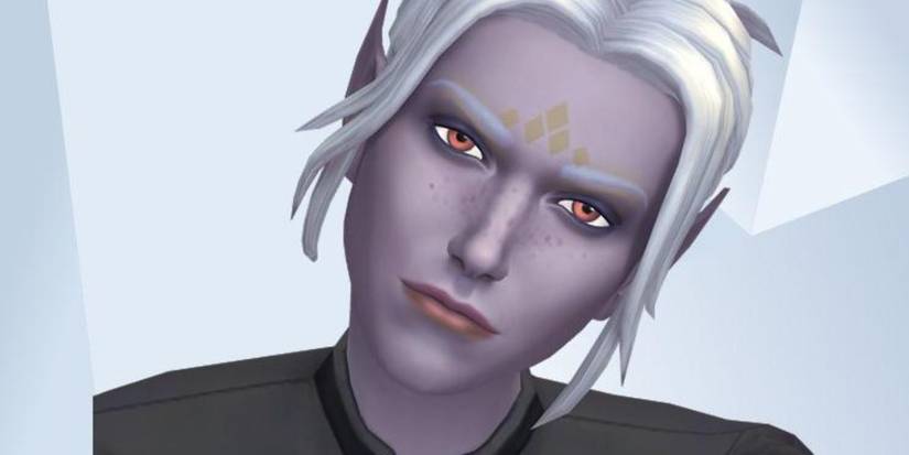 An image of Minthara from Baldur's Gate 3 recreated in The Sims 4 