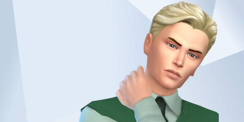 An image of Draco Malfoy from Harry Potter recreated in The Sims 4