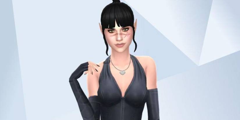 An image of Shadowheart from Baldur's Gate 3 recreated in The Sims 4 