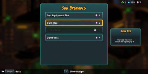 The Bunk Bed Options In The Sub Upgrade Menu 