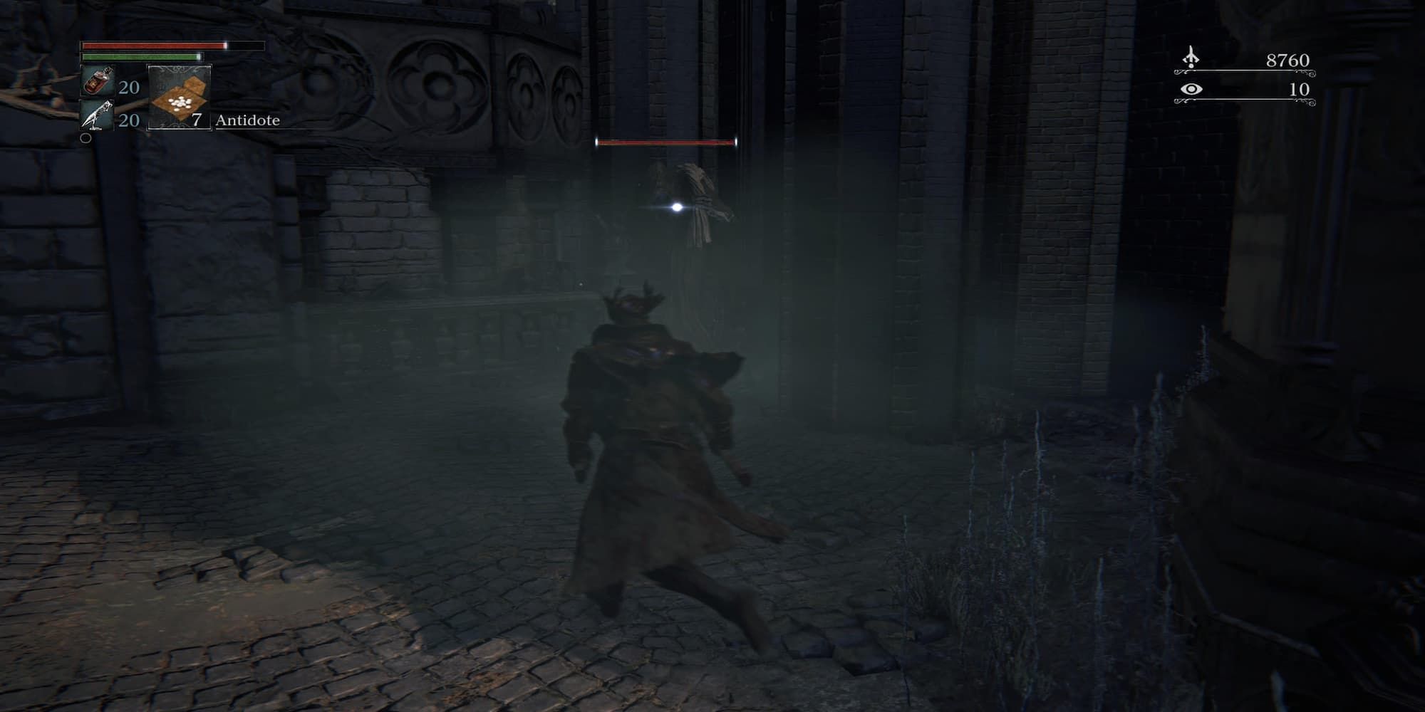 The Player Facing A Bag-Wielding Enemy