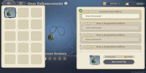 A Duplicate Gear Piece Being Used To Star Level Up