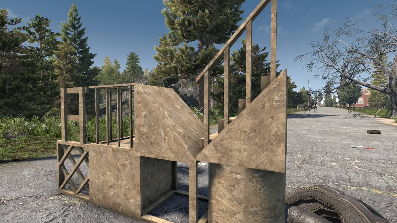 Multiple wooden block shapes in 7 Days To Die