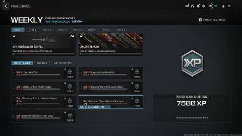 A challenge requiring Clean Kills in COD MW3