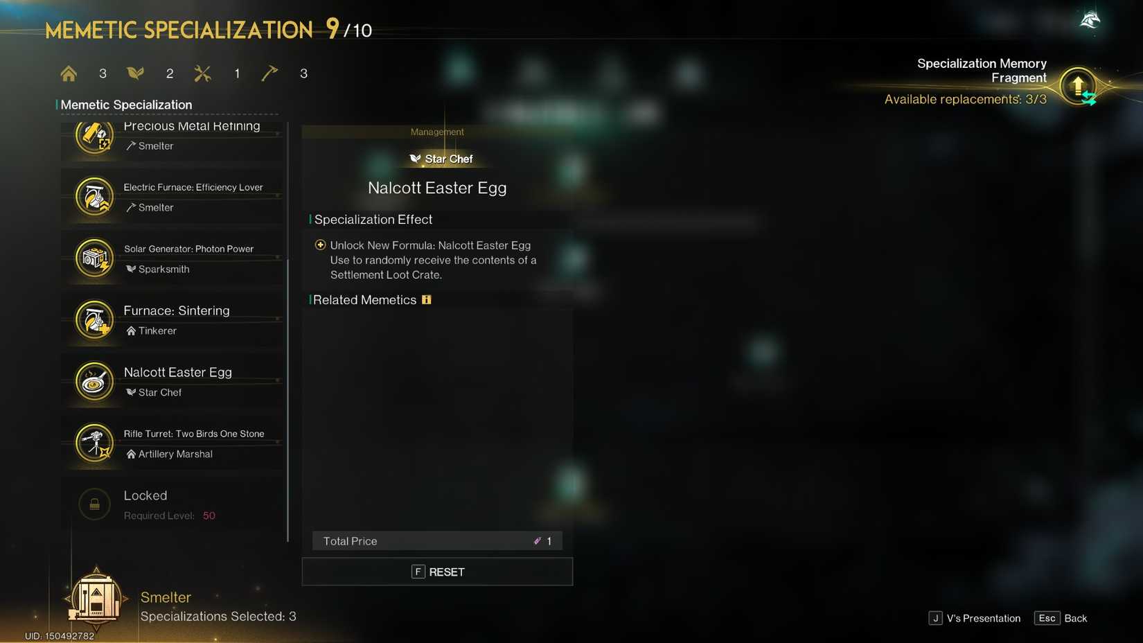 Nalcott Easter Egg Specialization in Once Human