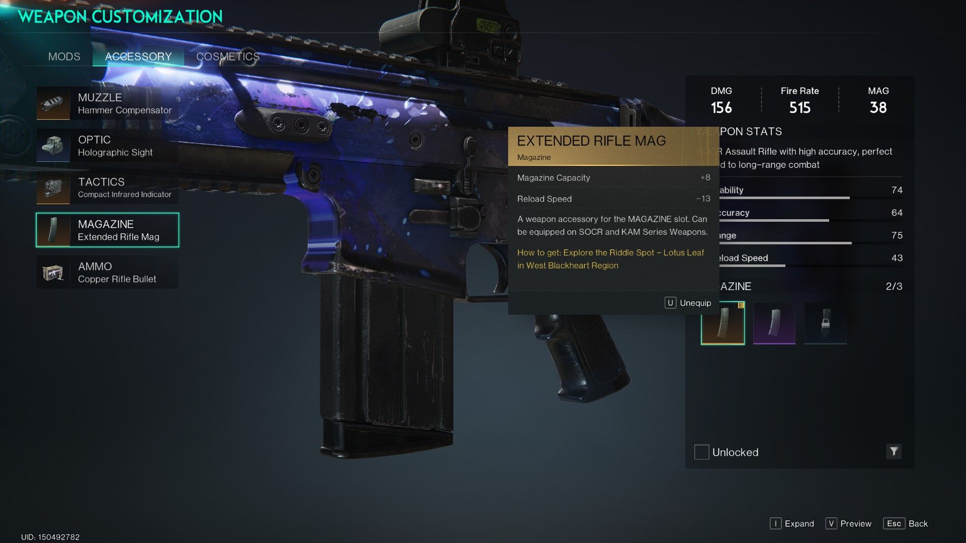 Stats on the Extended Rifle Mag in Once Human