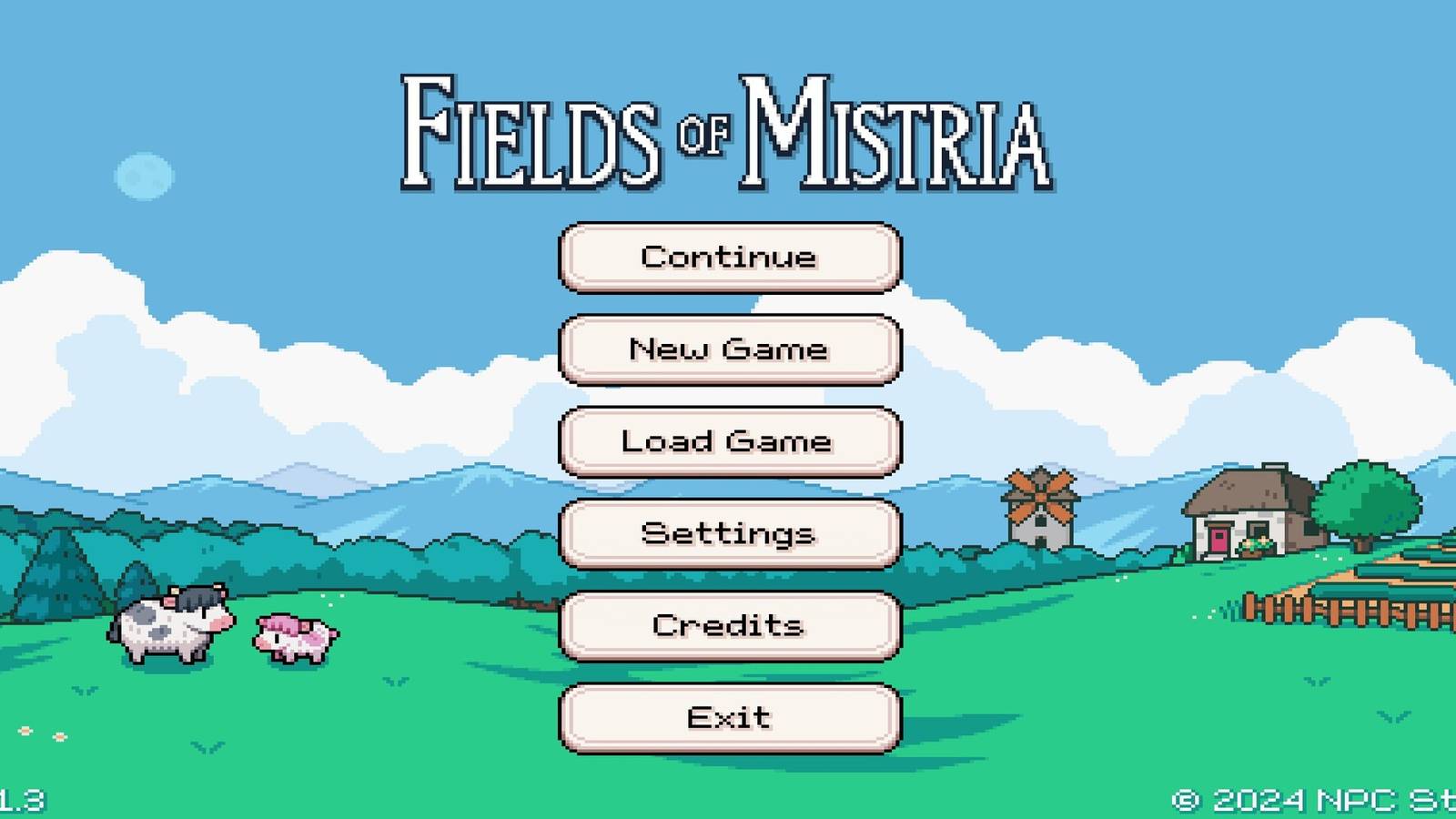Fields of Mistria Main Menu