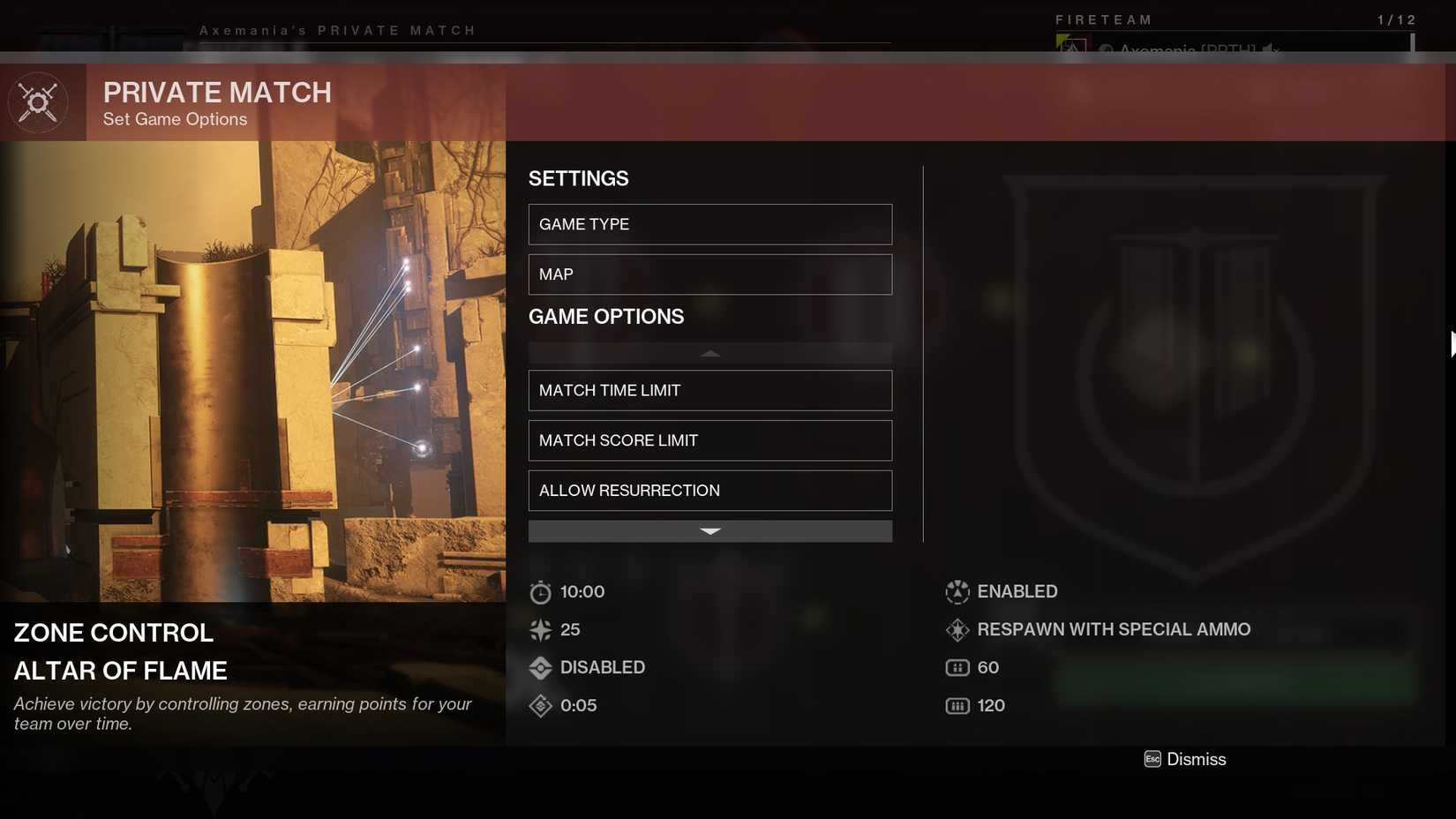 Crucible settings for Silver Leaves farming in Destiny 2