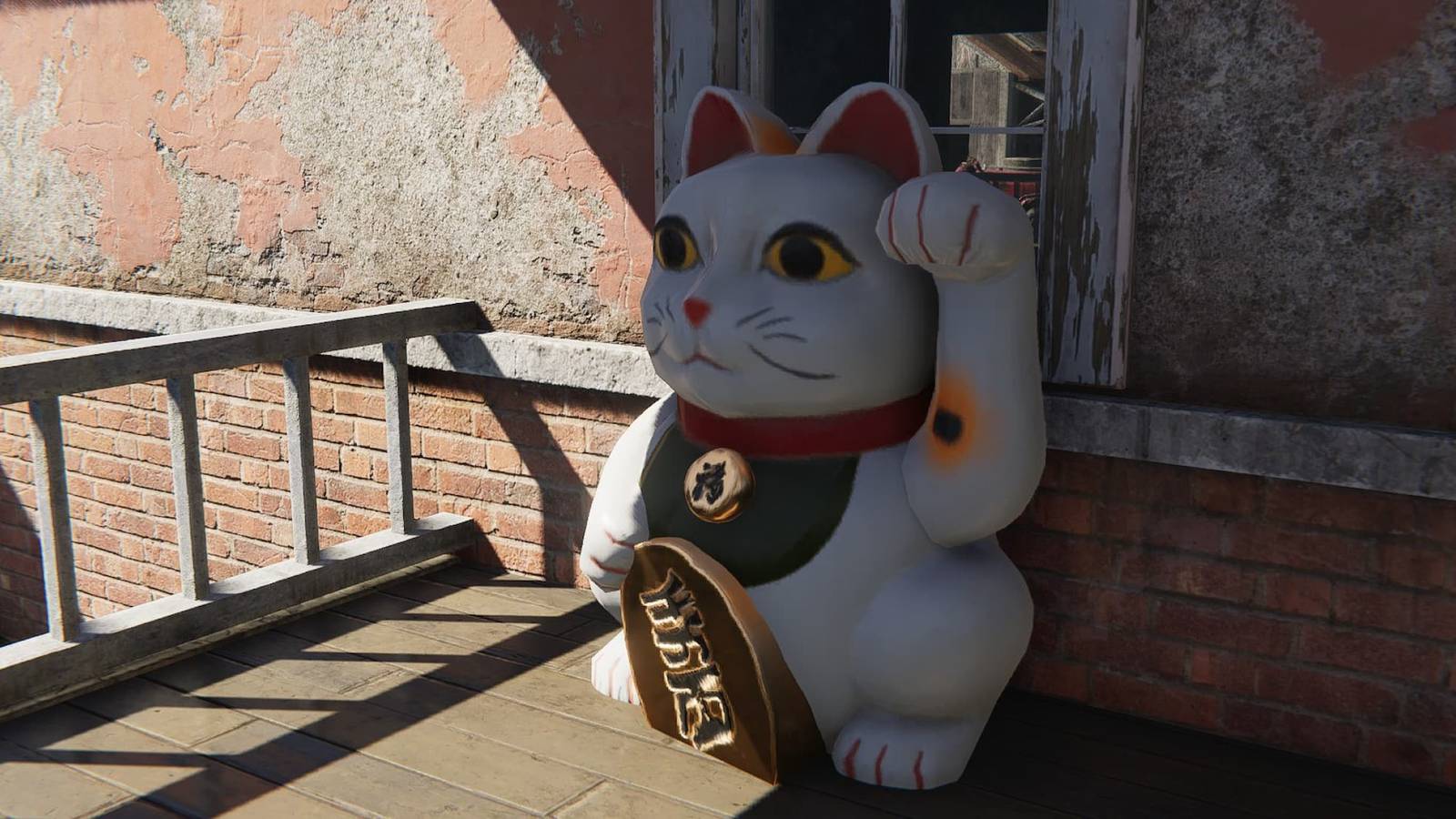 One of the Lucky Cat statues in Once Human
