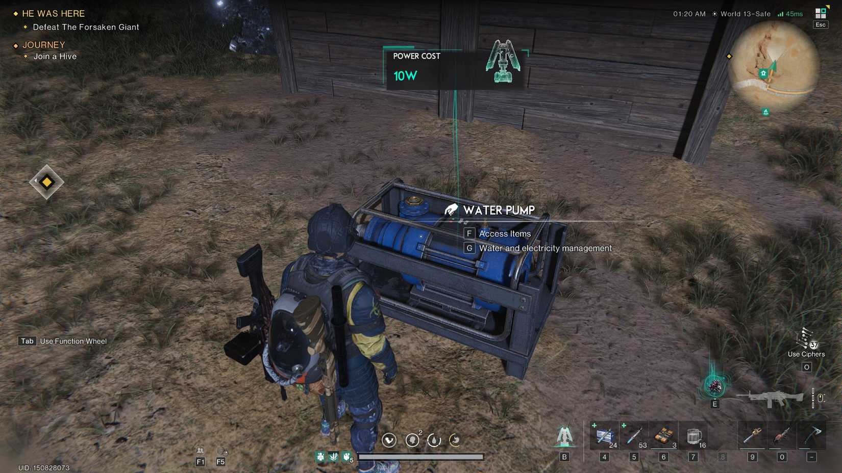 A water pump getting dirty water in Once Human