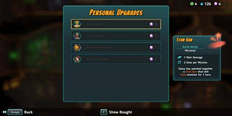 The Personal Upgrades Menu 