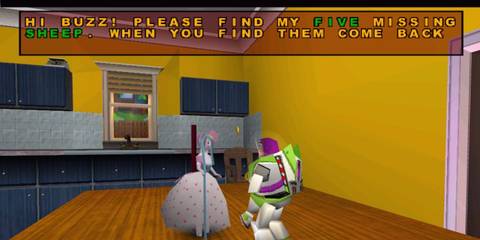 A screenshot from the Toy Story 2 PS1 game