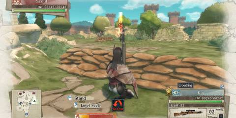 A character wielding a sword in Valkryria Chronicles 4