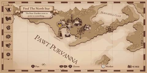 A map featuring Pawt Purvanna in Cat Quest 3