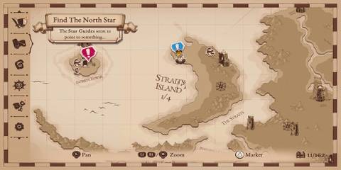 A map featuring Straits Island in Cat Quest 3