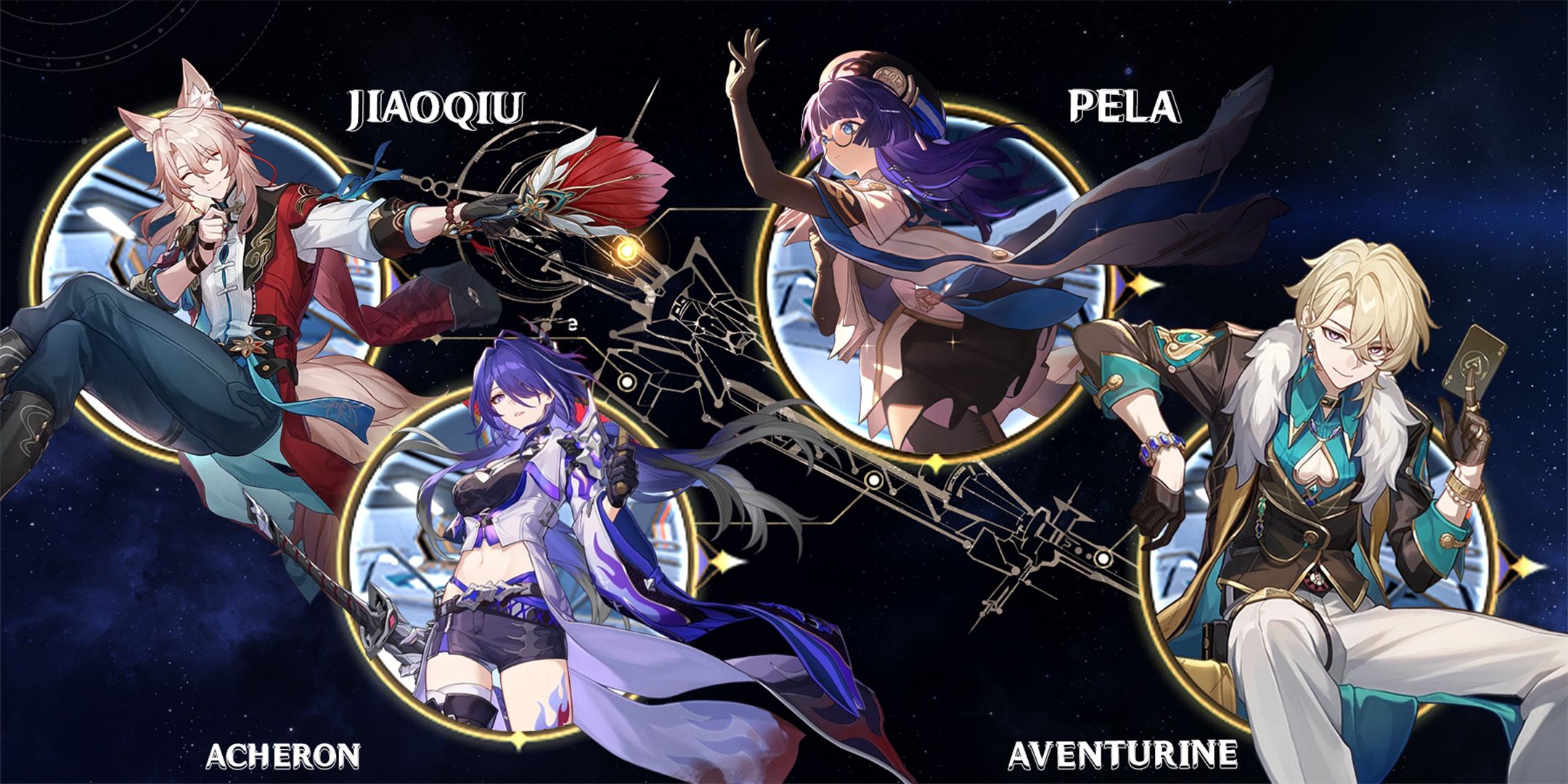 Acheron-Pela-Aventurine-and-Jiaoqiu team composition in Honkai Star Rail