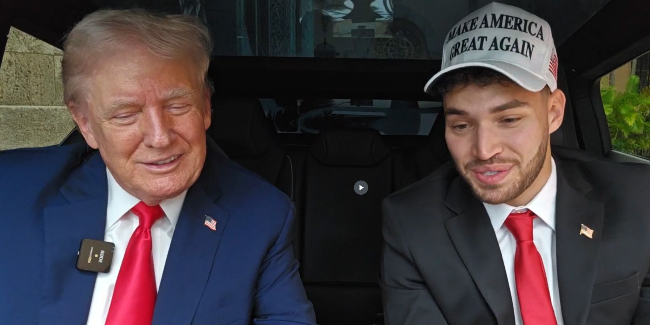 Adin Ross Donald Trump stream from the custom Tesla Cybertruck