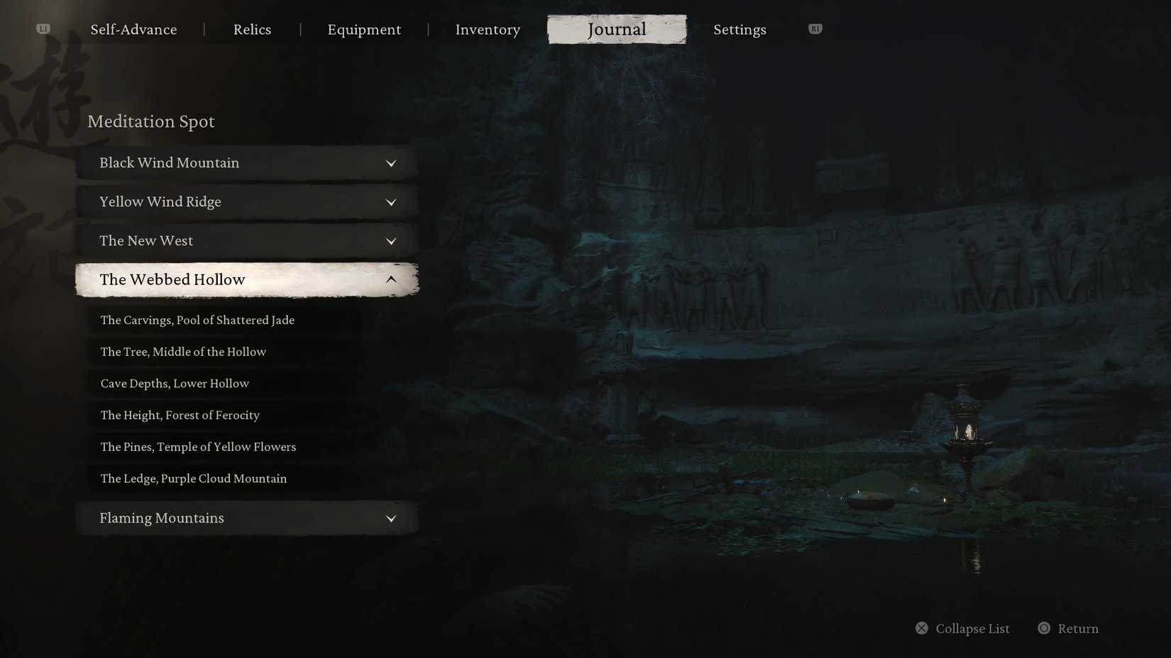 All Meditation Spots In The Webbed Hollow in Black Myth Wukong