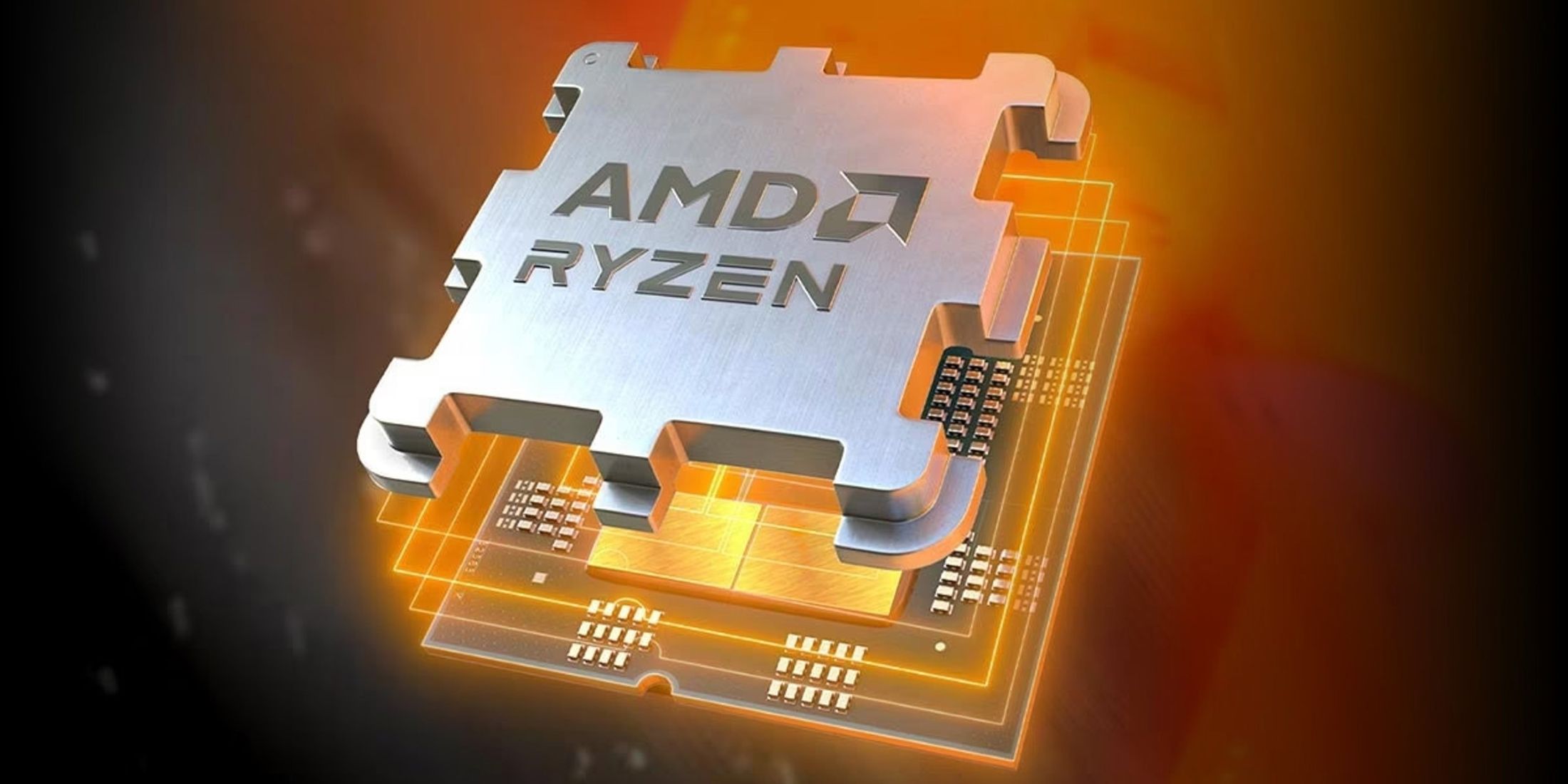 A promotional image of an AMD Ryzen 7000 series processor.