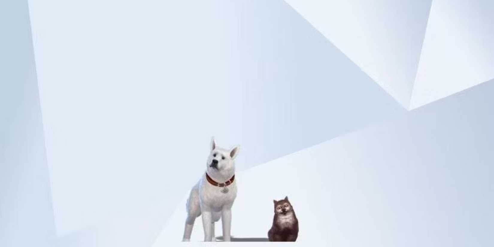 An image of Scratch and the Owlbear Cub from Baldur's Gate 3 recreated in The Sims 4  (1)