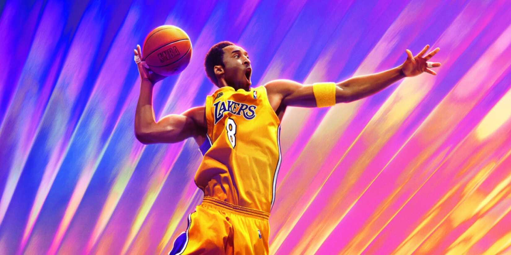 An NBA Superstar Preparing To Dunk A Basket In Front Of A Multicolored Background