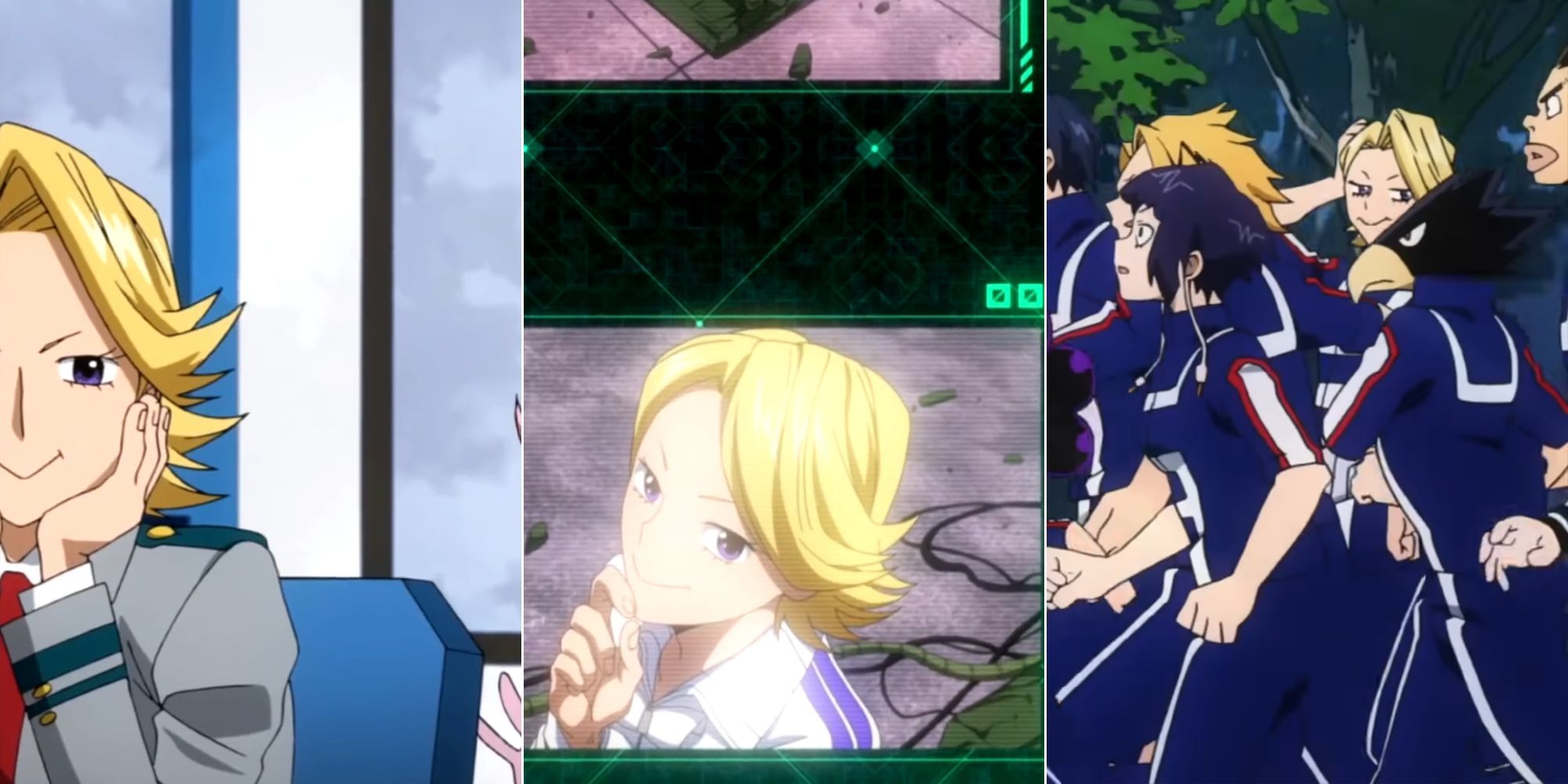 Aoyama looking at the camera at multiple points throughout the series.