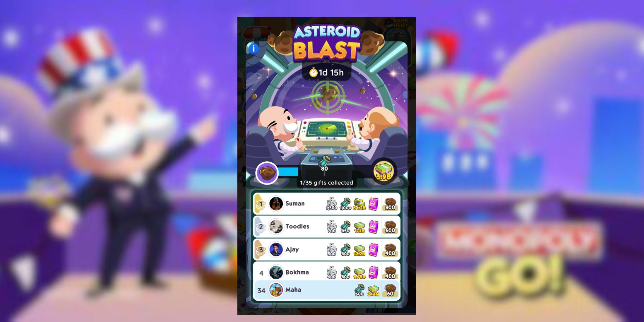 Monopoly GO: Asteroid Blast Rewards And Milestones