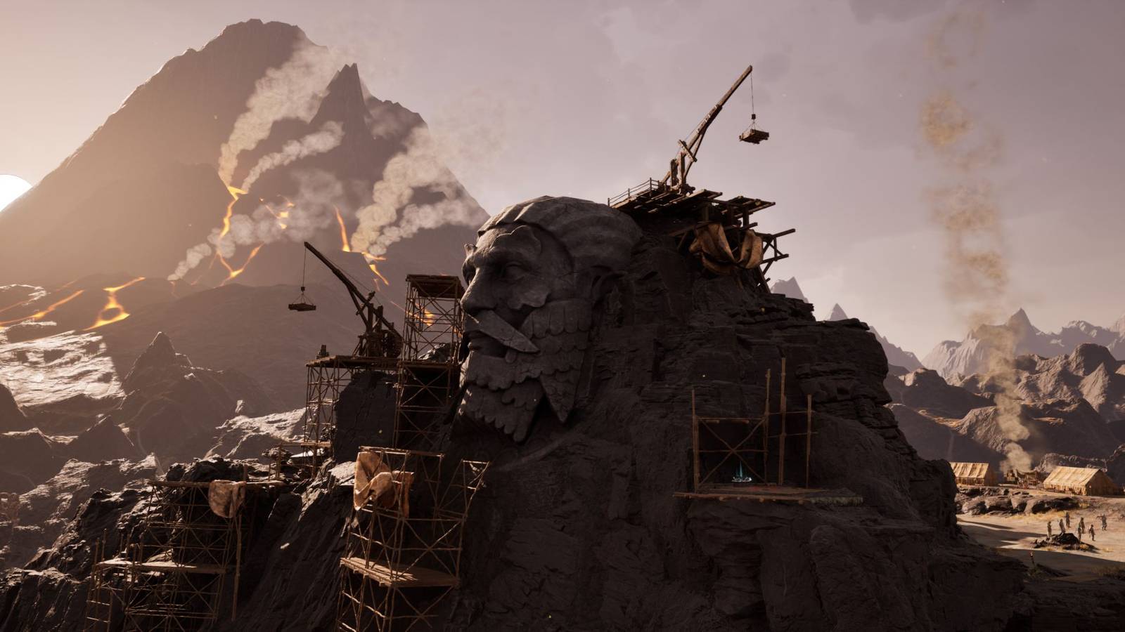 Avowed promo art mountain statue