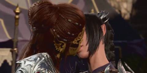 lae'zel and shadowheart kissing in baldur's gate 3