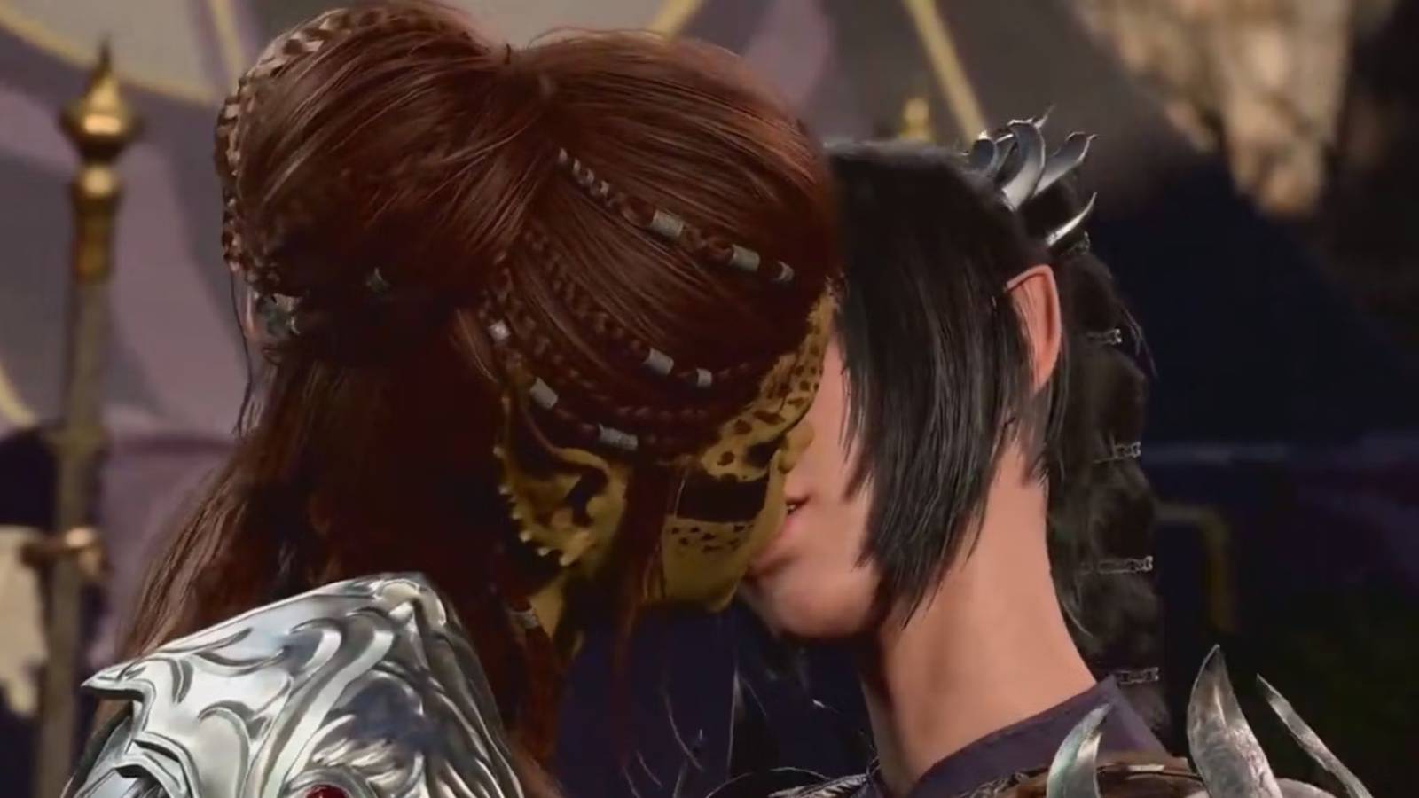 lae'zel and shadowheart kissing in baldur's gate 3