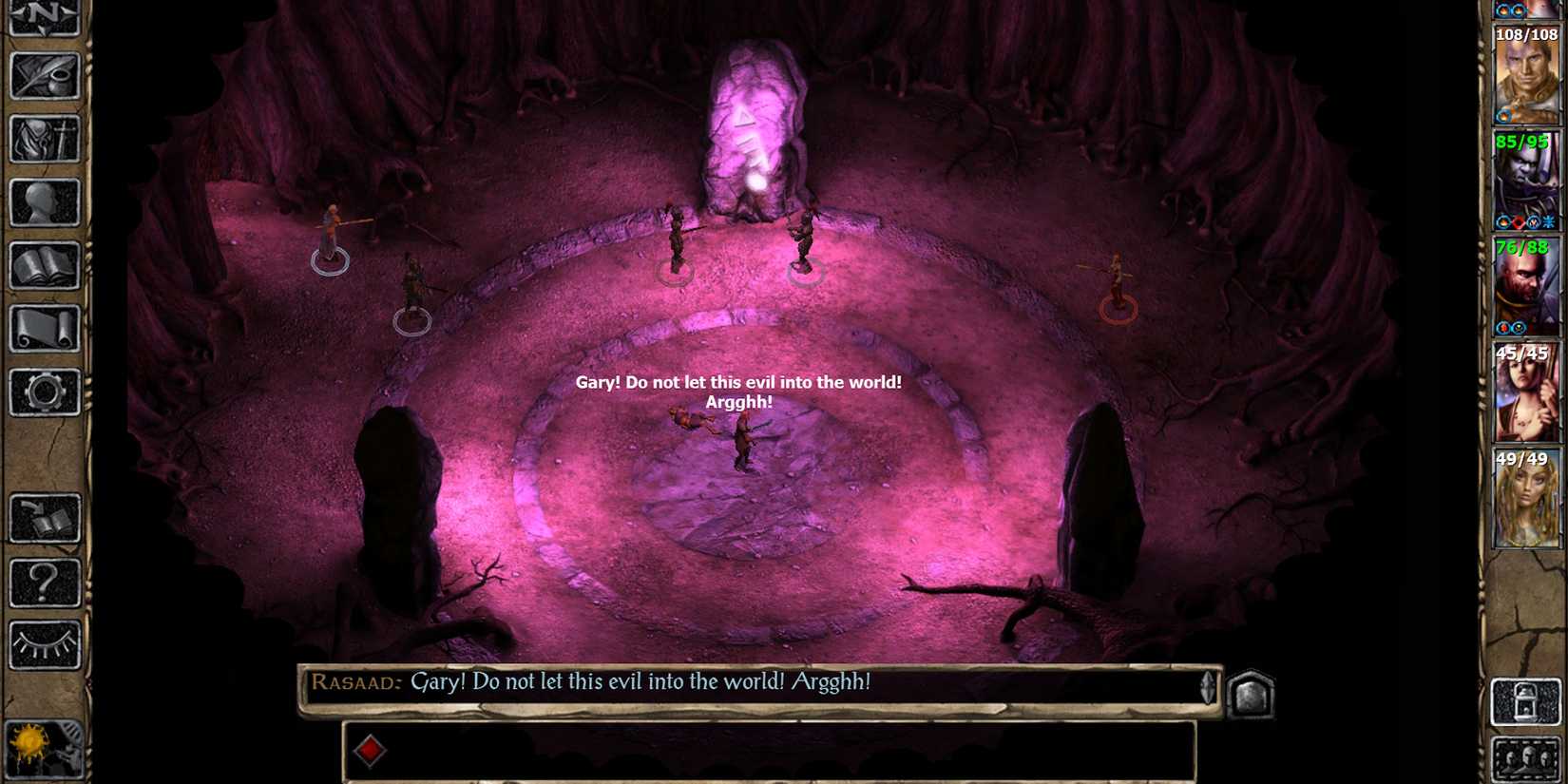 Rasaad shouting in Twofold Temple