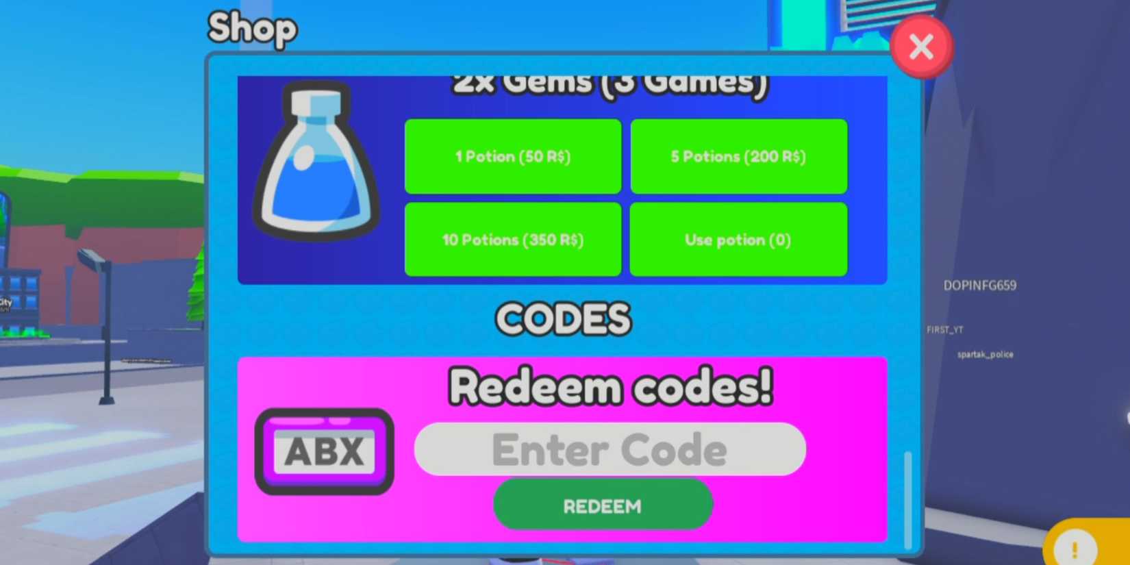 Bathroom Defense 2 the codes tab