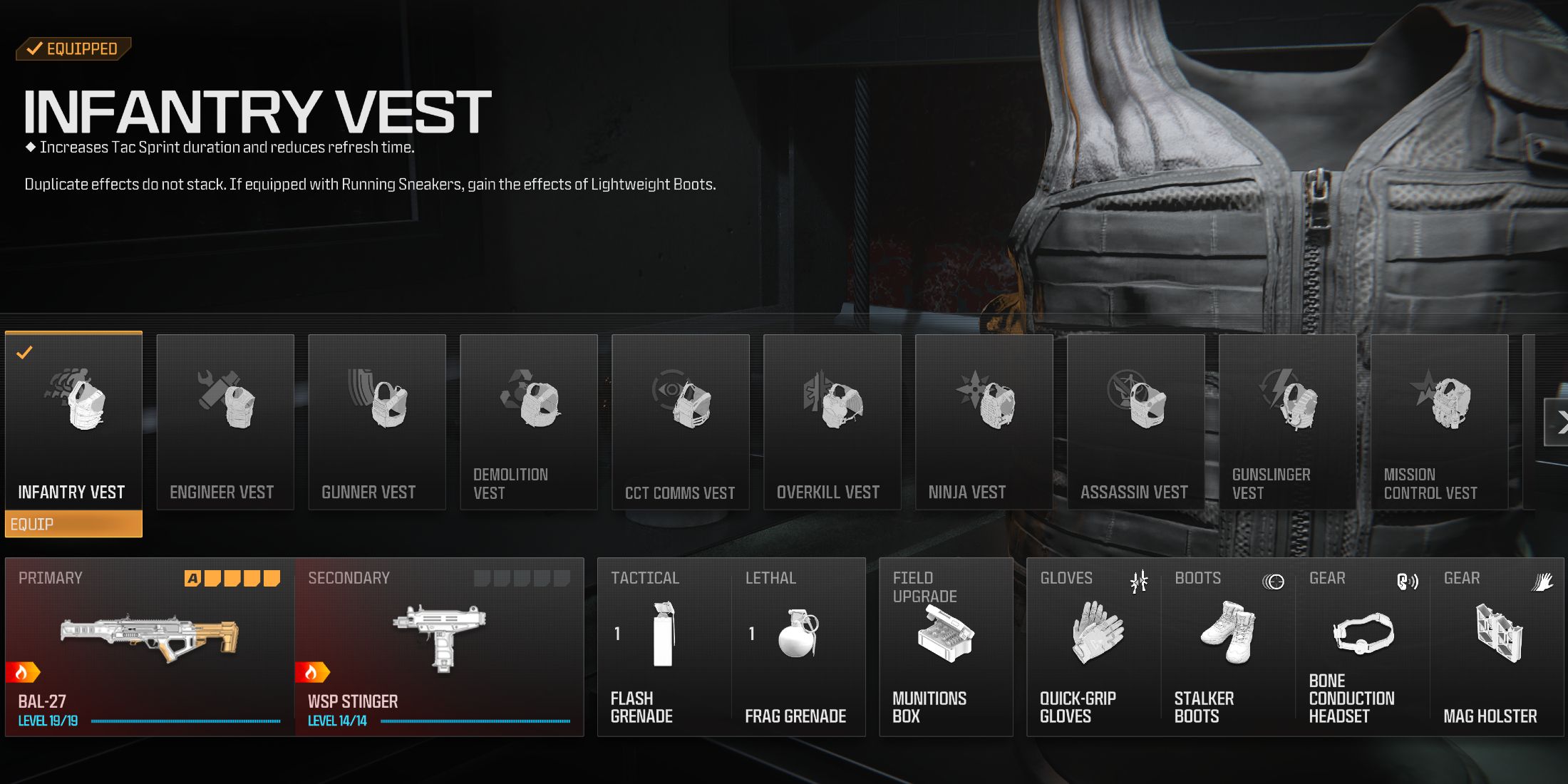 Screenshot showcasing the best equipment to go with the JAK Deathmarch BAL-27 in Modern Warfare 3