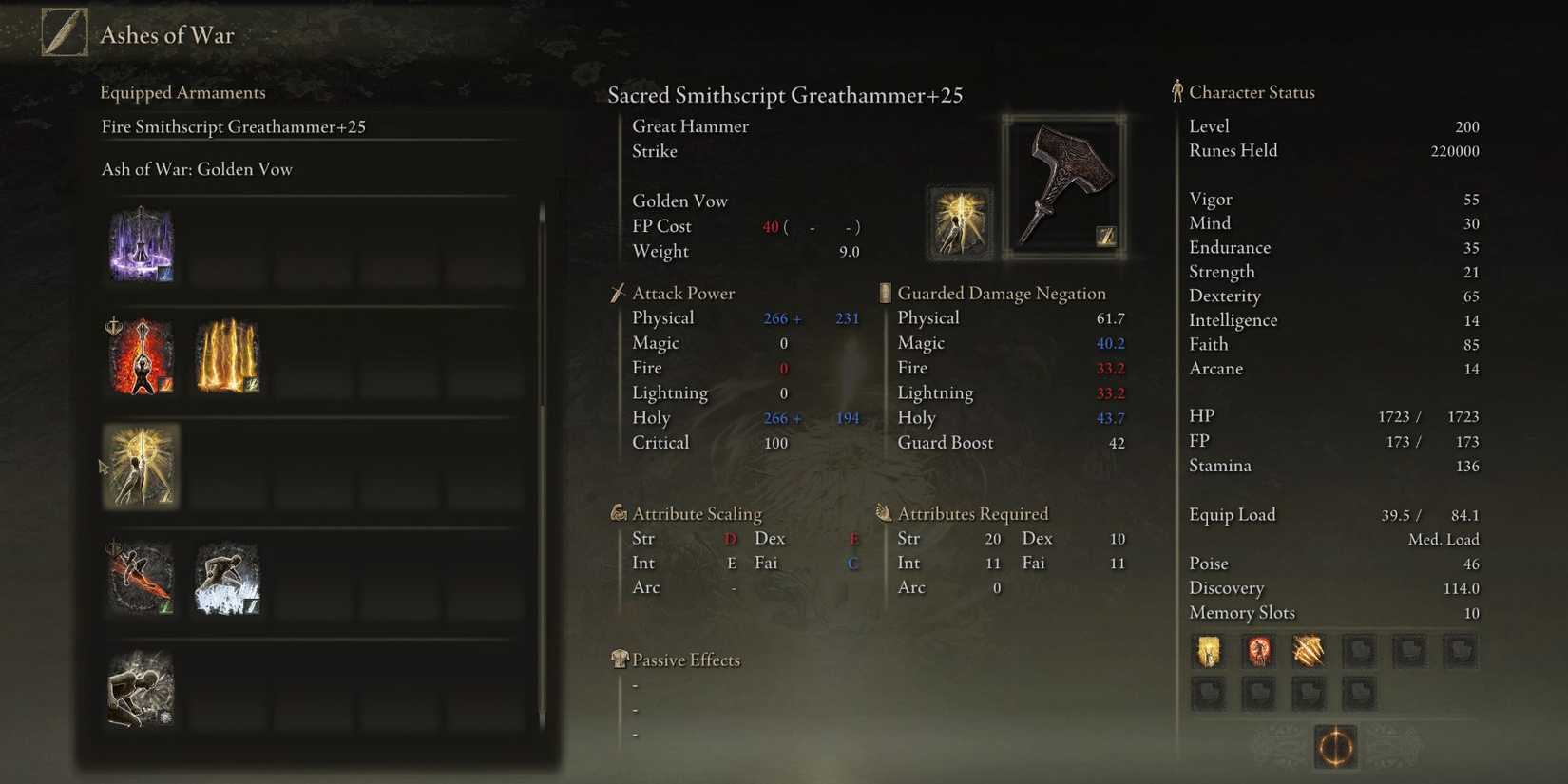 best infusion for smithscript greathammer in elden ring shadow of the erdtree