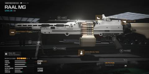 Screenshot showcasing the best JAK Protean RAAL MG loadout for Warzone 