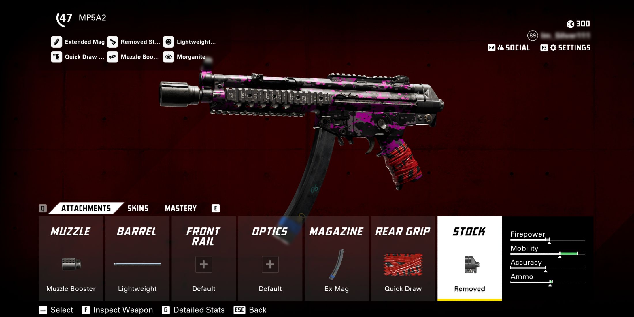 Screenshot of the best MP5A2 melee equipment in XDefiant 