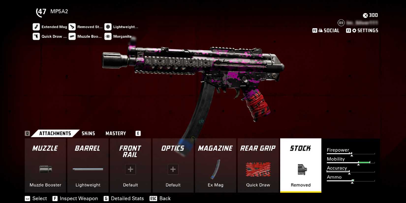 Screenshot showcasing the best MP5A2 close range loadout in XDefiant 