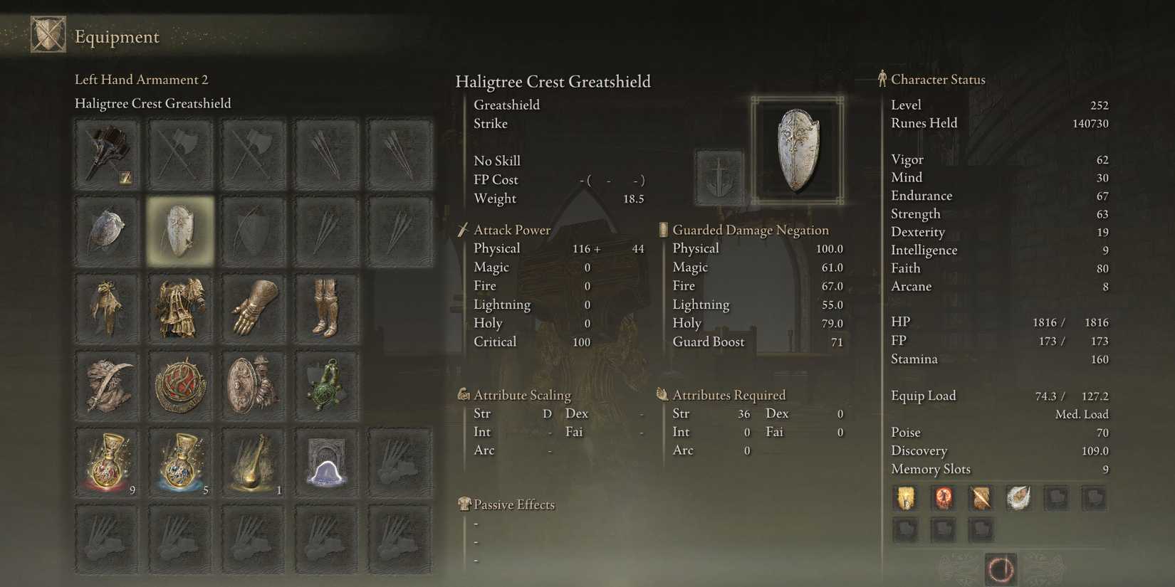 Best shield with Black Steel Greathammer in Elden Ring