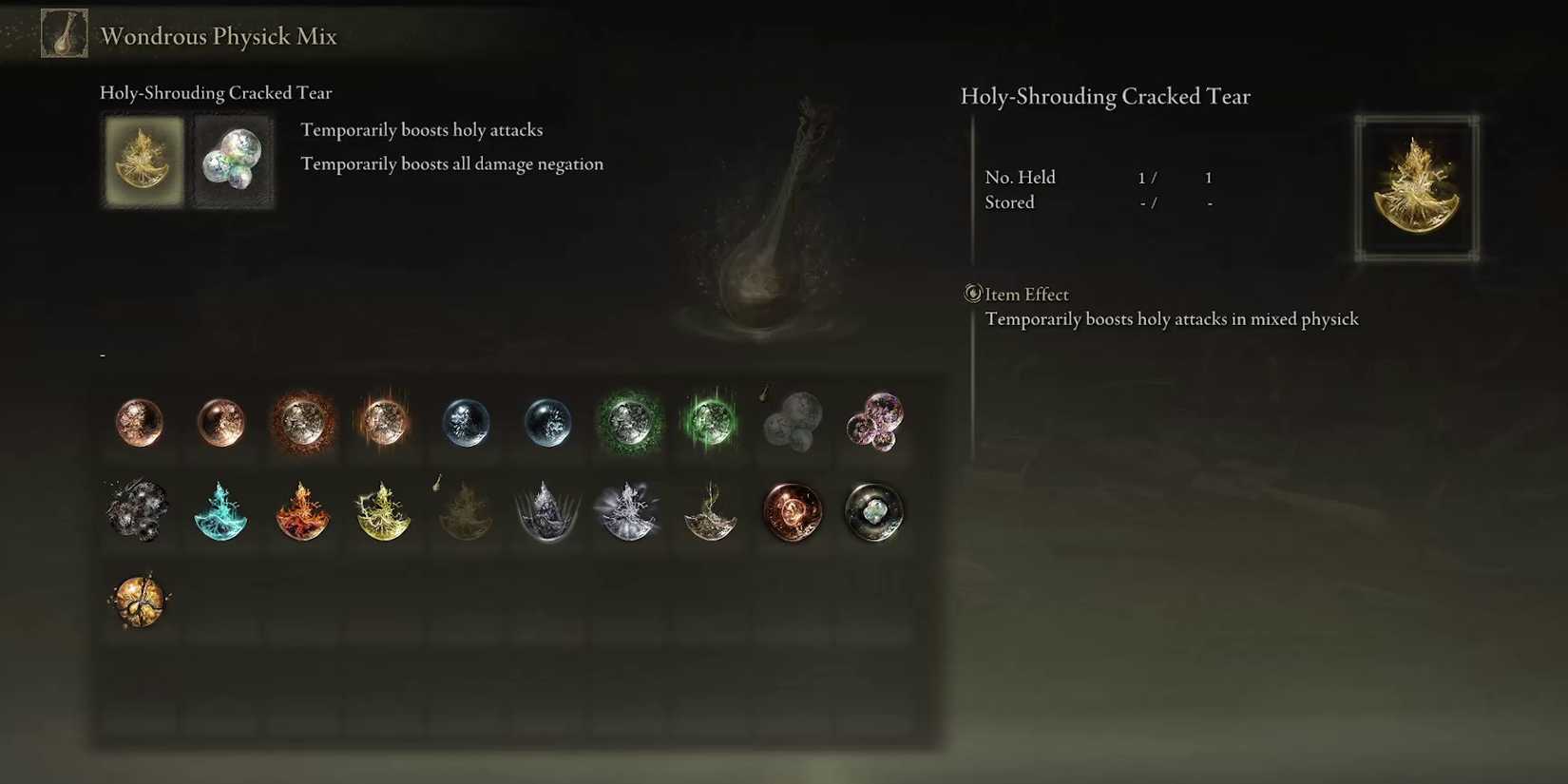 best wondrous physik mixture for greatsword of damnation in elden ring shadow of the erdtree