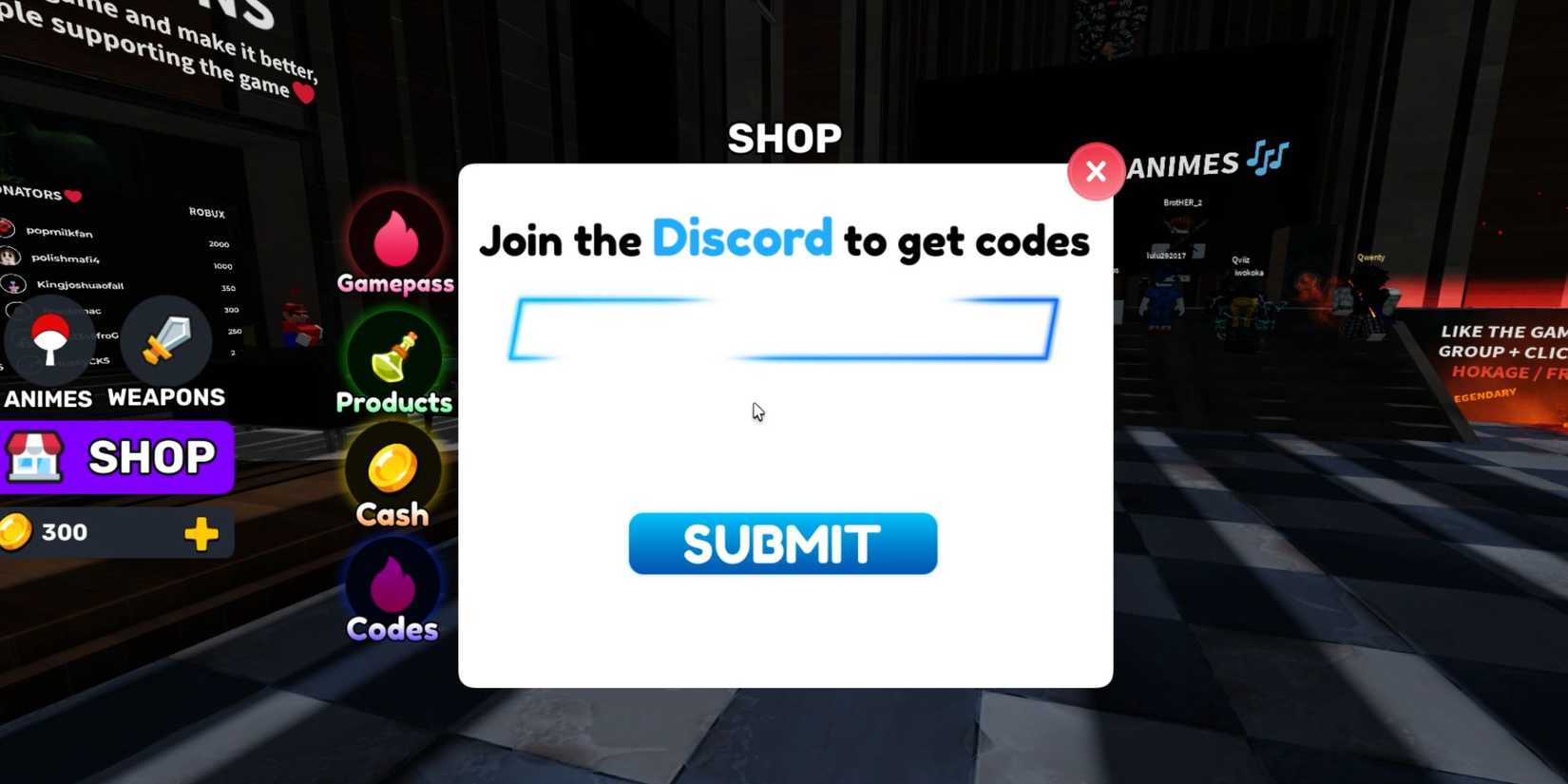Better Anime? the codes tab
