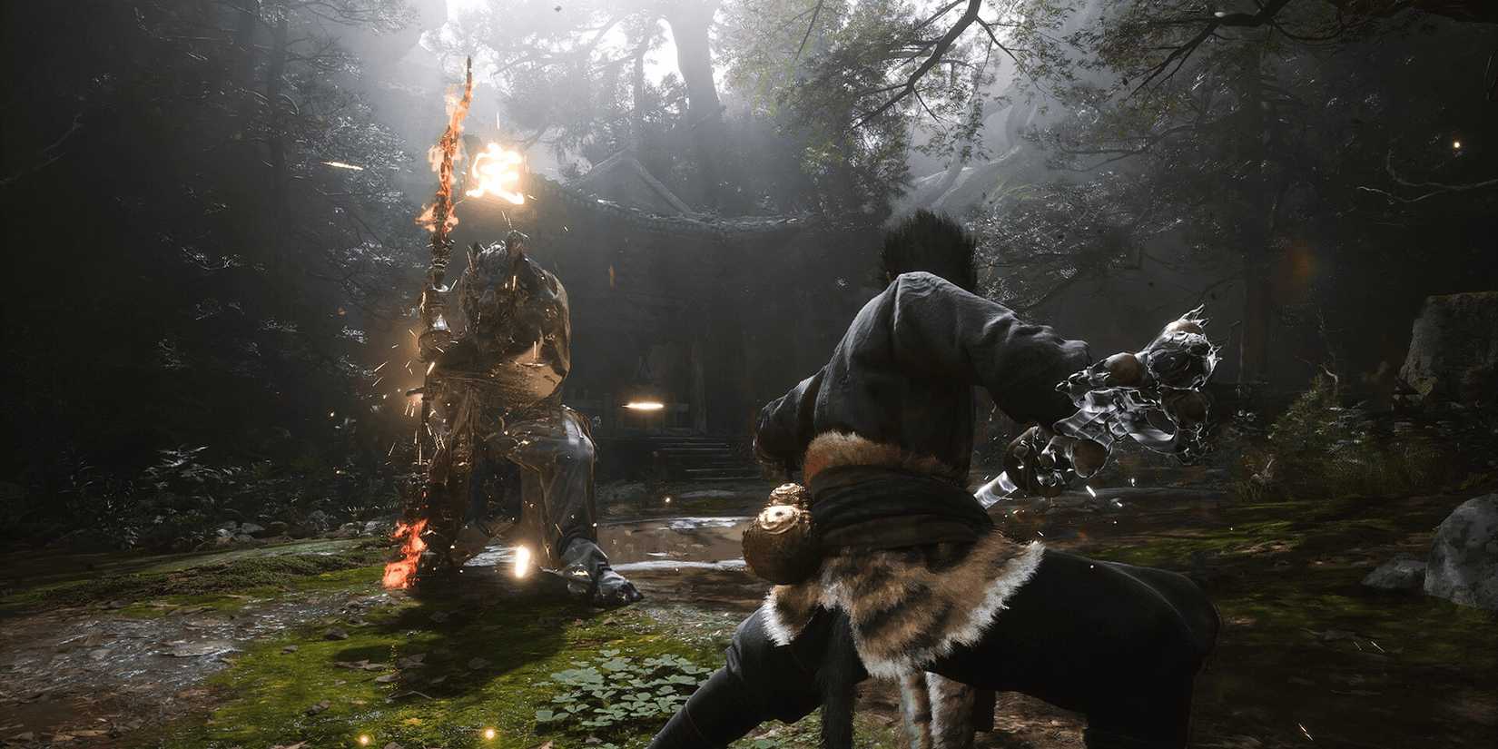 fighting an enemy in black myth wukong