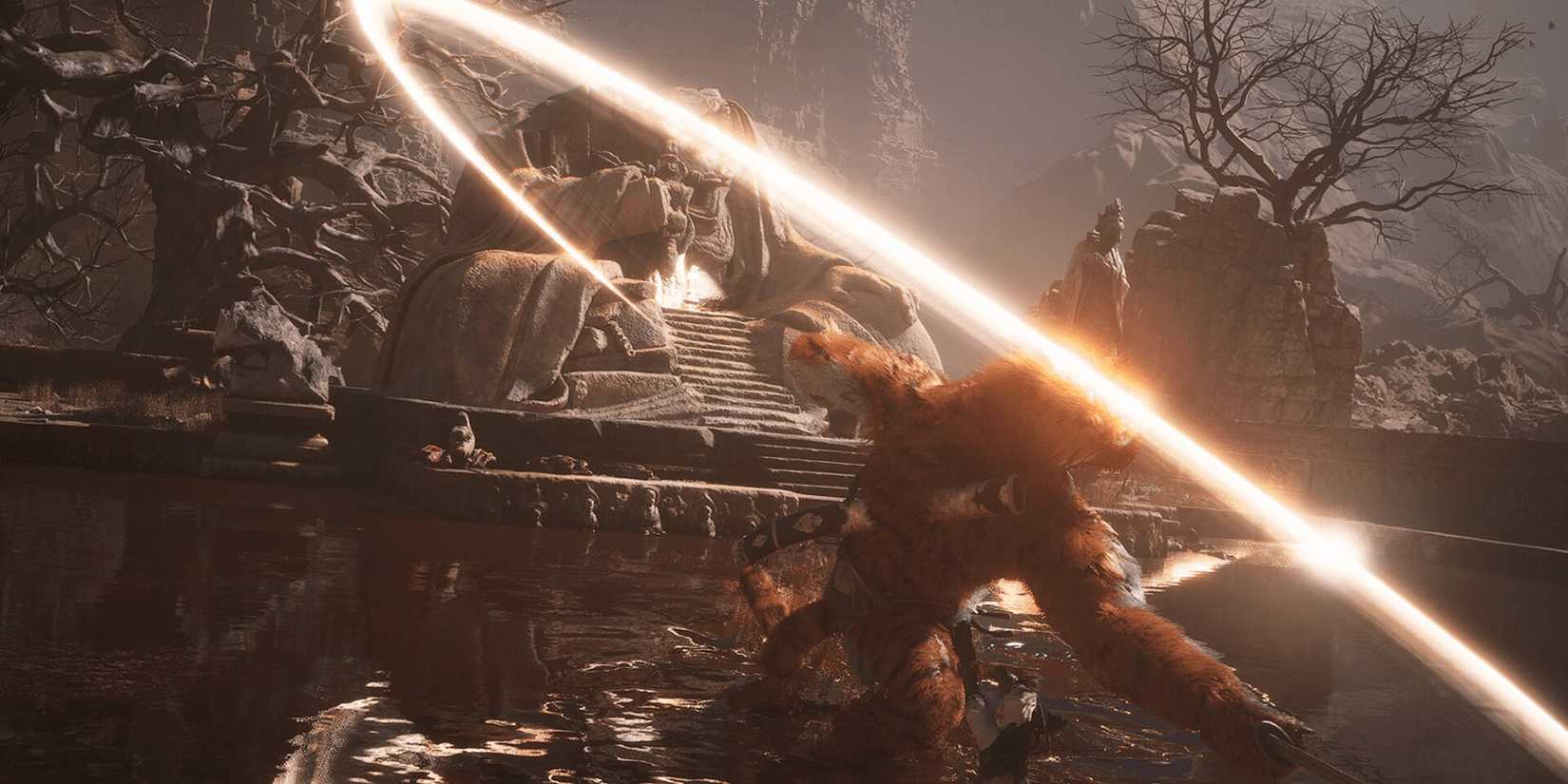 a slashing sword attack in black myth wukong