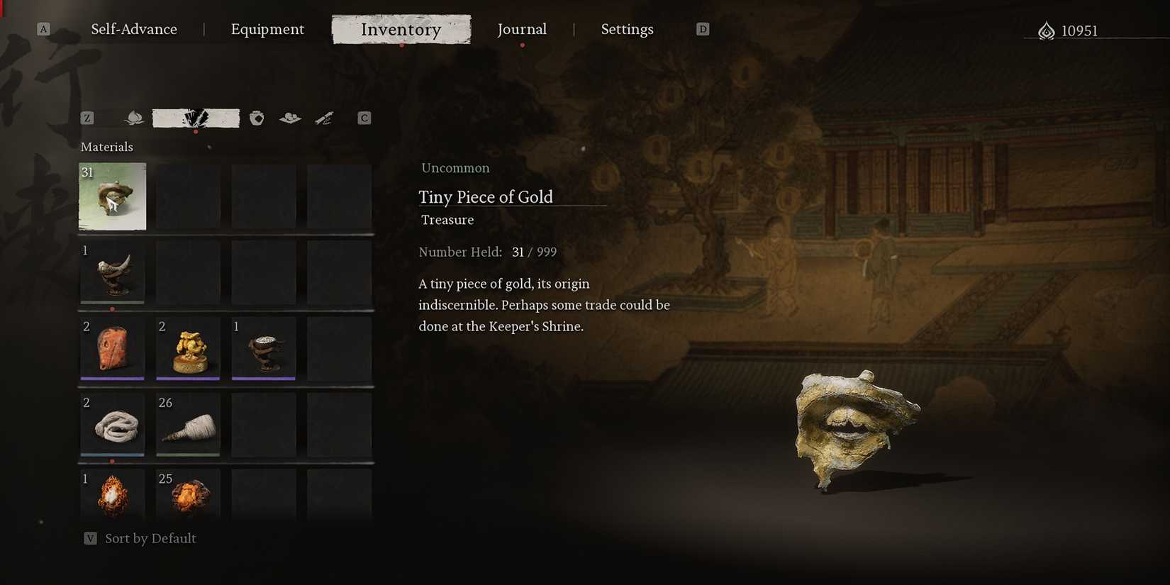 black myth wukong tiny piece of gold in inventory