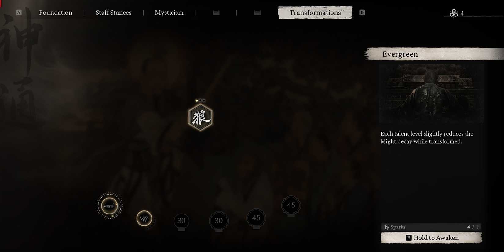 Black Myth Wukong Transformation skill tree