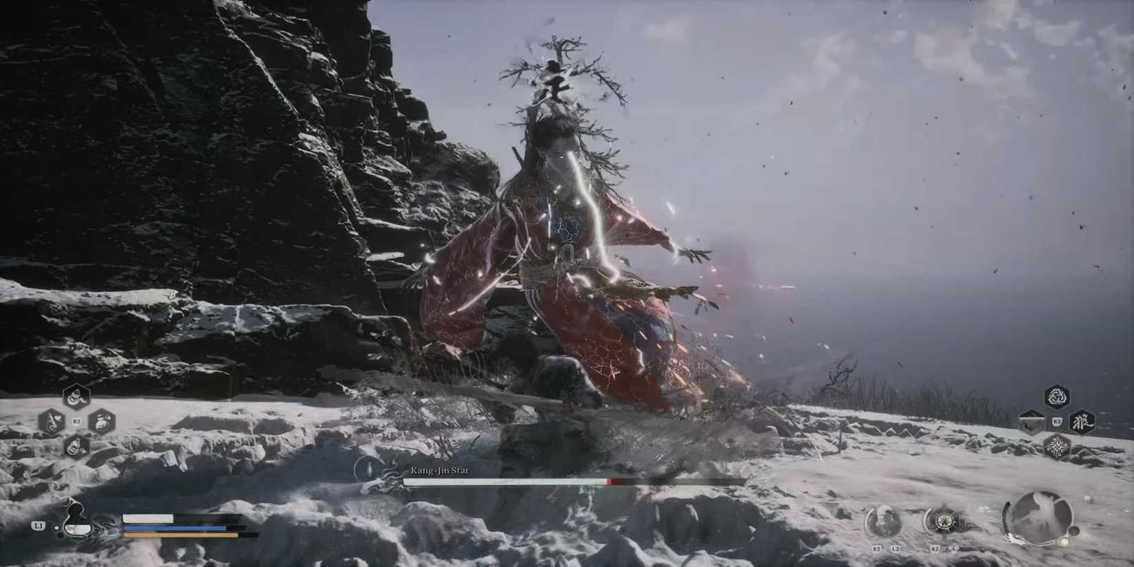 The Player Attacking A Boss Inflicted With Evanescence 